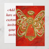 Red Guardian Angel Art Invitation personnalisé ou (Devant / Derrière)