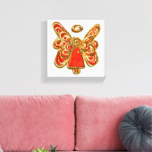 Red Guardian Angel Art Wrapped Canvas schilderen Afdruk (Insitu (Woonkamer))