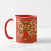 Red Guardian Angel Christmas Coffee Mug Cup (Gauche)