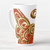Red Guardian Angel Christmas Latte Coffee Mug Cup (Angle gauche)