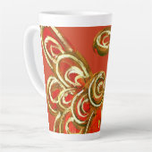 Red Guardian Angel Christmas Latte Coffee Mug Cup (Angle gauche)