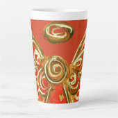 Red Guardian Angel Christmas Latte Coffee Mug Cup (Devant)