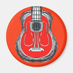 Red Guitar Monster Face Magnet Magneet