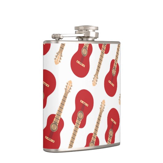 Red Guitar Pattern Heupfles (Rechts)