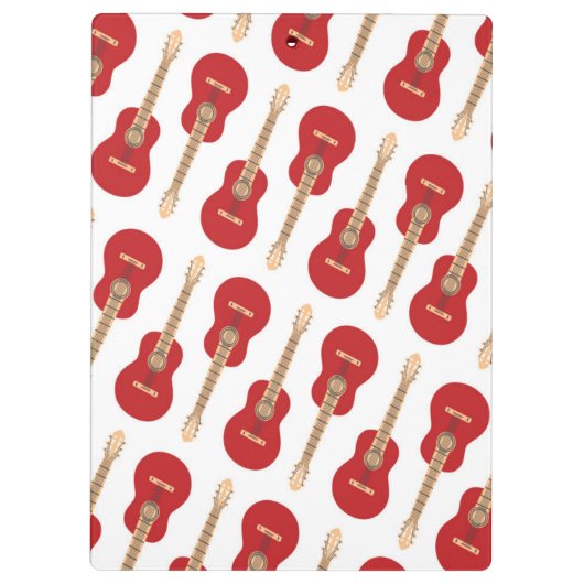 Red Guitar Pattern Klembord (Achterkant)