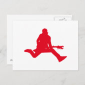 Red Guitar Player Silhouette Briefkaart (Voorkant / Achterkant)