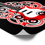 Red Guitar Rock Star Sweet 16 Banner Poster (Coin)