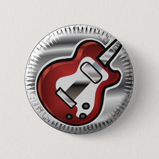 Red Guitar Ronde Button 5,7 Cm (Voorkant)