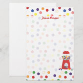 Red Gumball-machine Briefpapier (Voorkant / Achterkant)