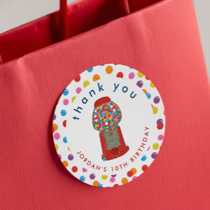 Red Gumball Machine Snoep Bubble Gum Dank u Ronde Sticker