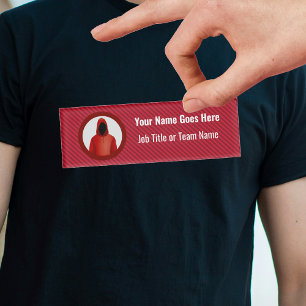 Red Hacking Team met Business Stripe en tekst Naambadge