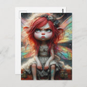Red Hair Attitude Fairy Briefkaart (Voorkant / Achterkant)