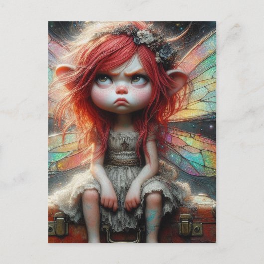 Red Hair Attitude Fairy Briefkaart (Voorkant)