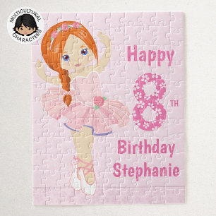 Red Hair Ballerina Happy Birthday Legpuzzel