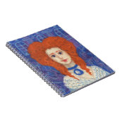 Red Hair, gember meisje rococo vezel blauw sinaasa Notitieboek (Rechterzijde)