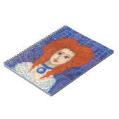 Red Hair, gember meisje rococo vezel blauw sinaasa Notitieboek (Linkerzijde)