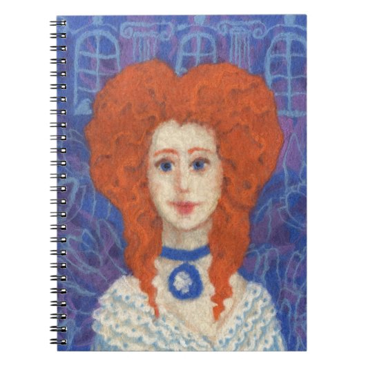 Red Hair, gember meisje rococo vezel blauw sinaasa Notitieboek (Voorkant)