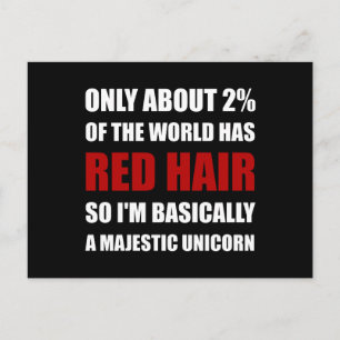Red Hair Majestic Unicorn Briefkaart