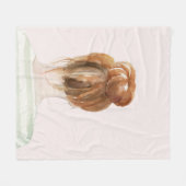 Red Hair Top Knot Bun Fleece Deken (Voorkant (Horizontaal))