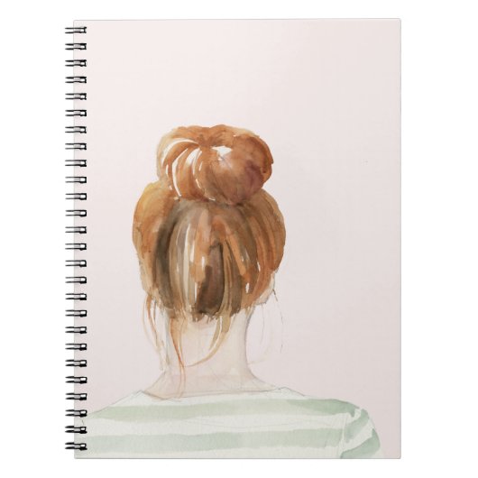 Red Hair Top Knot Bun Notitieboek (Voorkant)