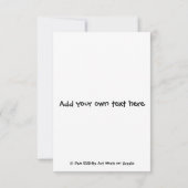 Red haire dame draait om 50 en de protesten bedank bedankkaart (Achterkant)