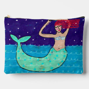 Red Haire Mermaid Abstracte Art Etui