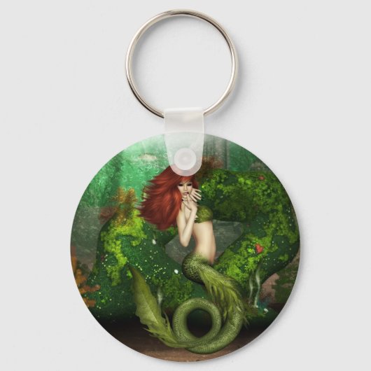 Red Haire Mermaid Sleutelhanger (Voorkant)