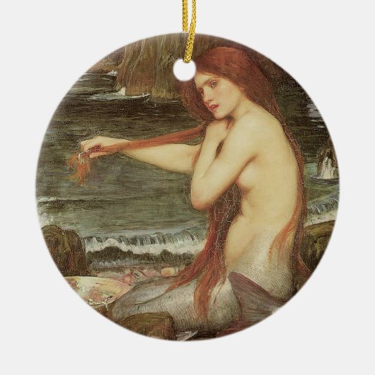  RED HAIRED MERMAID PORTRAIT KERAMISCH ORNAMENT (Voorkant)