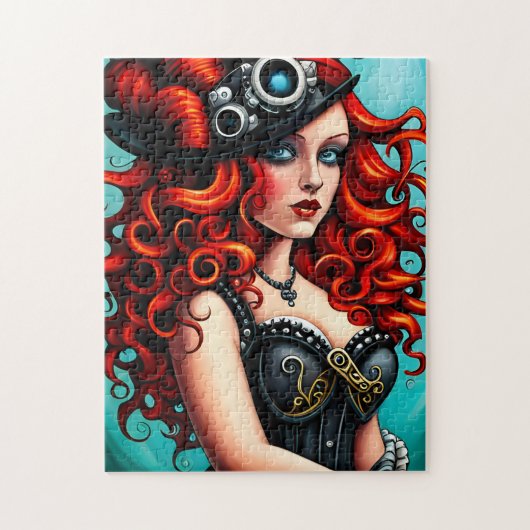 Red Haired Streampunk Vrouw Legpuzzel (Verticaal)