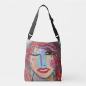 Red Haired Woman Abstract Art Crossbody Tas (Voorkant)