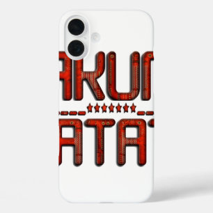 Red Hakuna Matata 3D Techno Star Design iPhone 16 Plus Hoesje