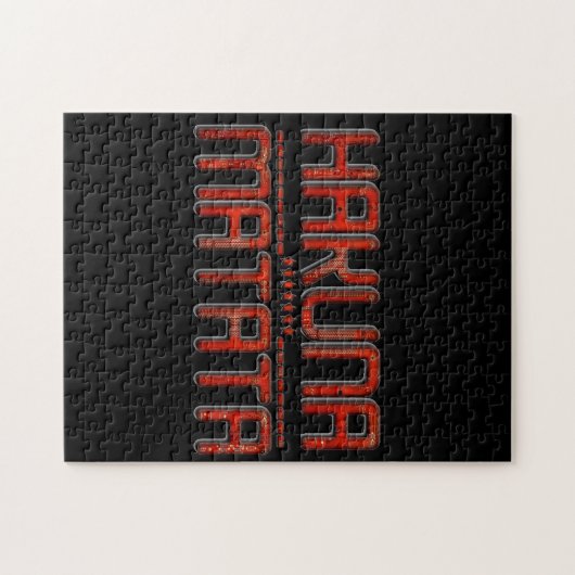 Red Hakuna Matata 3D Techno Star Design Legpuzzel (Horizontaal)
