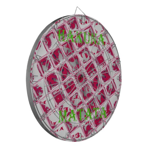 Red Hakuna Matata Style Dartbord (Voorkant Links)