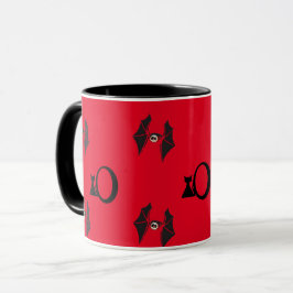 Red Halloween & Cat Design Mok