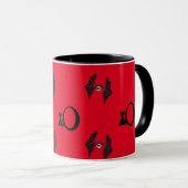 Red Halloween & Cat Design Mok (Voorkant rechts)