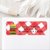 Red Hamburger Summer Cookout Barbecue Etiket (Insitu)