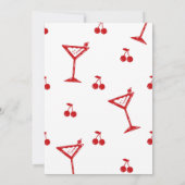 Red Hand Drawn Cherry Martini Birthday Invitation (Dos)