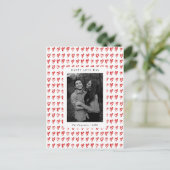 Red Hand Drawn Hearts Saint Valentin Carte photo (Debout devant)