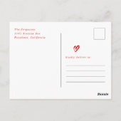 Red Hand Drawn Hearts Saint Valentin Carte photo (Dos)