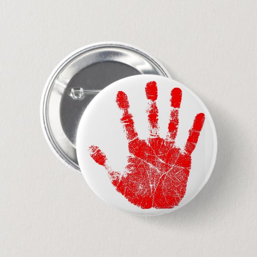 Red Hand Print Button (Voorkant /achterkant)