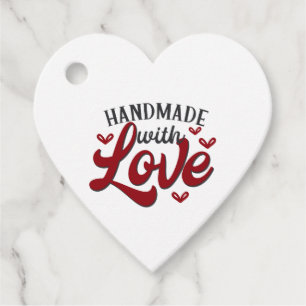 Red Handmade with Love Craft Bedankjes Labels
