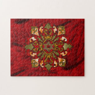 Red Hanukkah Mandala Legpuzzel