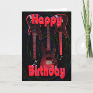 Red Happy Birthday Gitaren beroemd gemaakt door Va Kaart