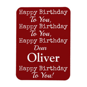 Red Happy Birthday Song Premium Flexi Magnet