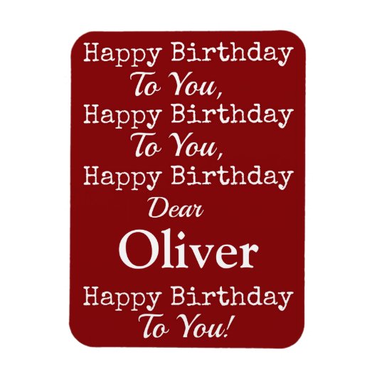 Red Happy Birthday Song Premium Flexi Magnet (Vertical)