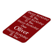 Red Happy Birthday Song Premium Flexi Magnet (Côté Gauche)