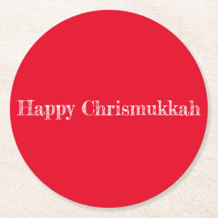 Red Happy Chrismukkah Onderzetter