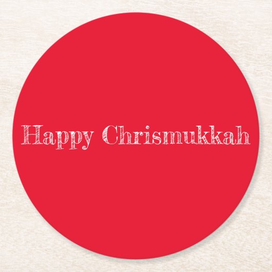 Red Happy Chrismukkah Onderzetter (Voorkant)