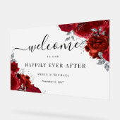 Red Happy Jamais Après Le Signe Acrylique Mariage (Angle)