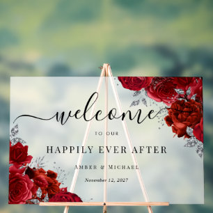Red Happy Jamais Après Le Signe Acrylique Mariage